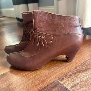 Sergio Tomani Brown Leather Ankle Boots Fringe Detail Size 40